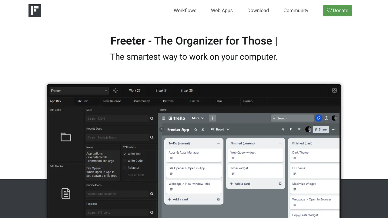 Screenshot of Freeter website