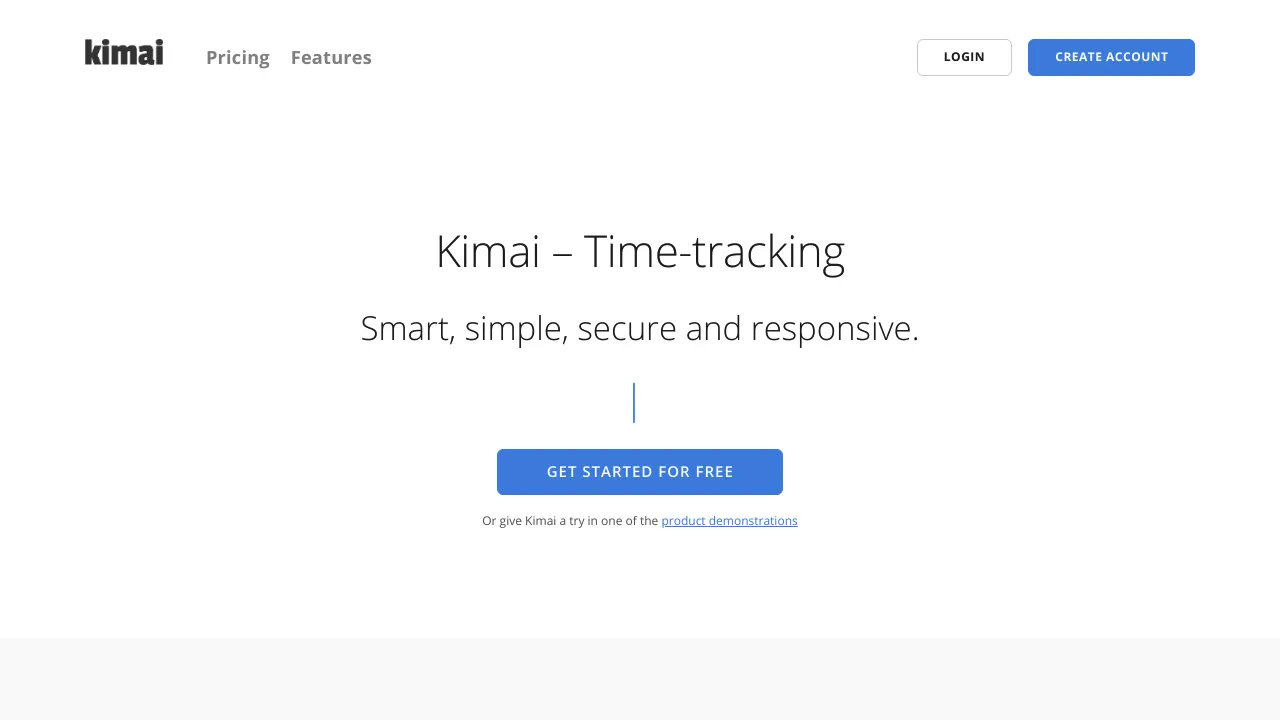 Screenshot of Kimai website