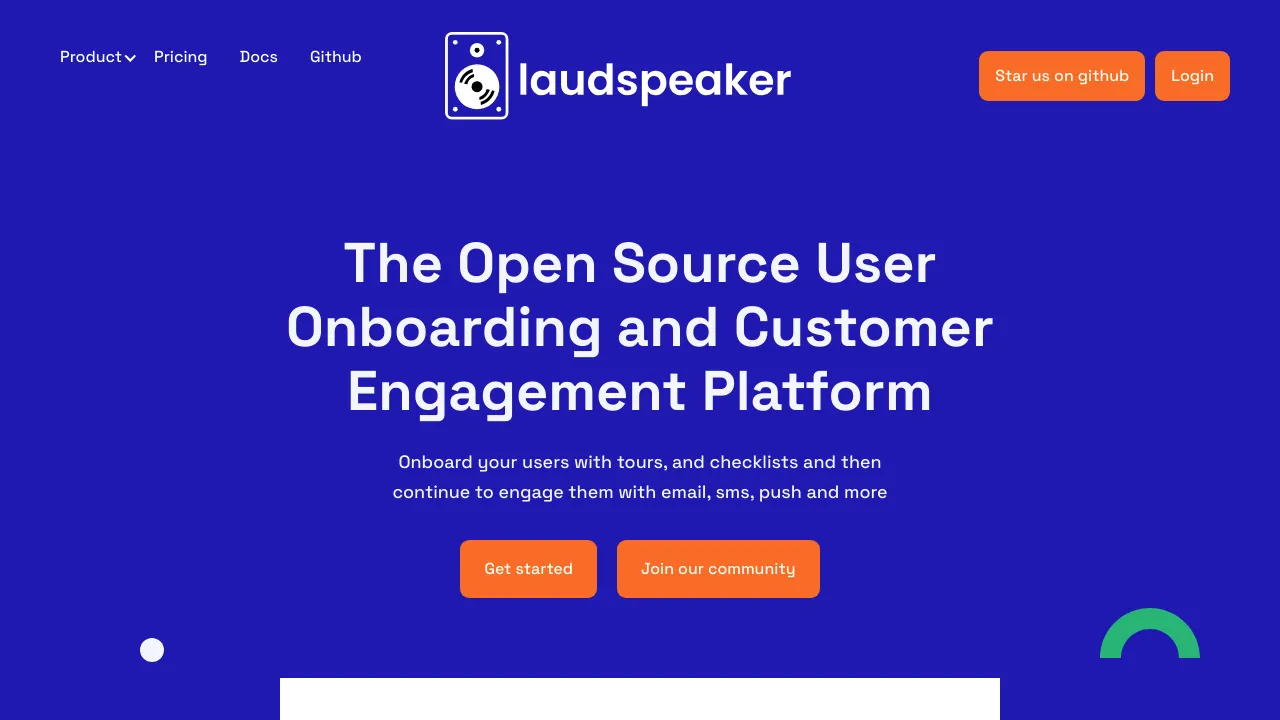 Screenshot of Laudspeaker website