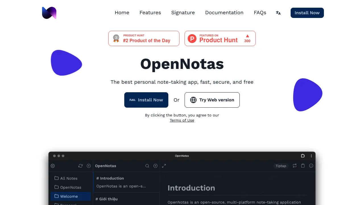 Screenshot of OpenNotas website