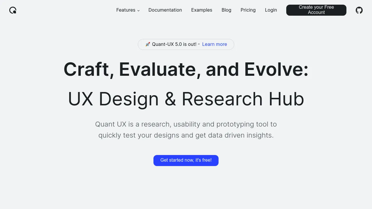 Screenshot of Quant-UX website