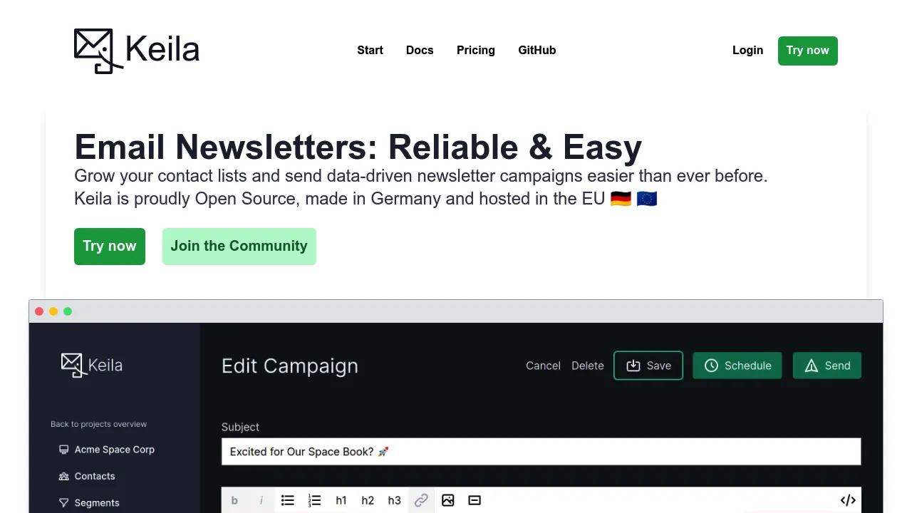 Kelia Open Source Alternative To Mailchimp Brevo And SendGrid